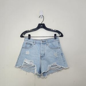 Juniors Signature 8 Distressed Denim Shorts Sz Small